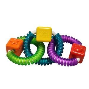 Vtg THE FIRST YEARS RINGS BLOCKS Baby Toy Linked Coils Teethers Teething Y2K
